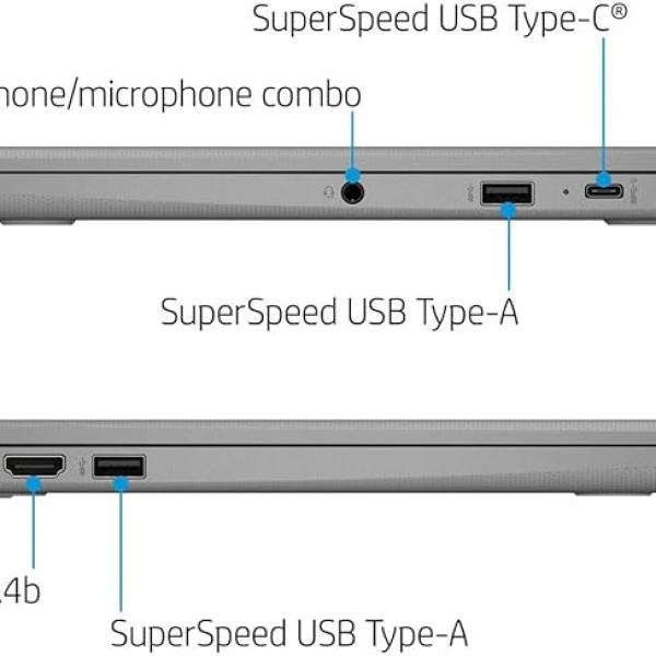 HP 2023 Newest Chromebook Laptop, 14 Inch Display, Intel Celeron N4120 Processor, 4GB RAM, 64GB eMMC, Intel UHD Graphics 600, WiFi, Bluetooth, Chrome OS, Modern Gray