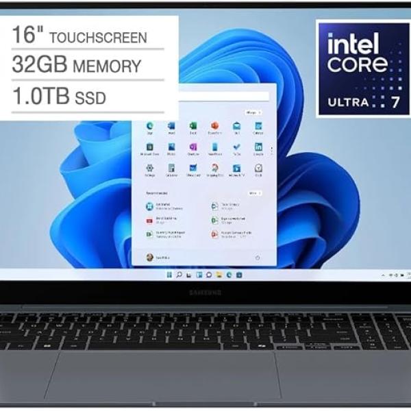 SAMSUNG Galaxy Book4 Pro 16” Touchscreen Laptop – Intel Core Ultra 7-155H Processor – 32GB Memory & 1TB SSD – Wi-Fi 6E (Gig+) & Bluetooth 5.3 - Windows 11 - Moonstone Gray