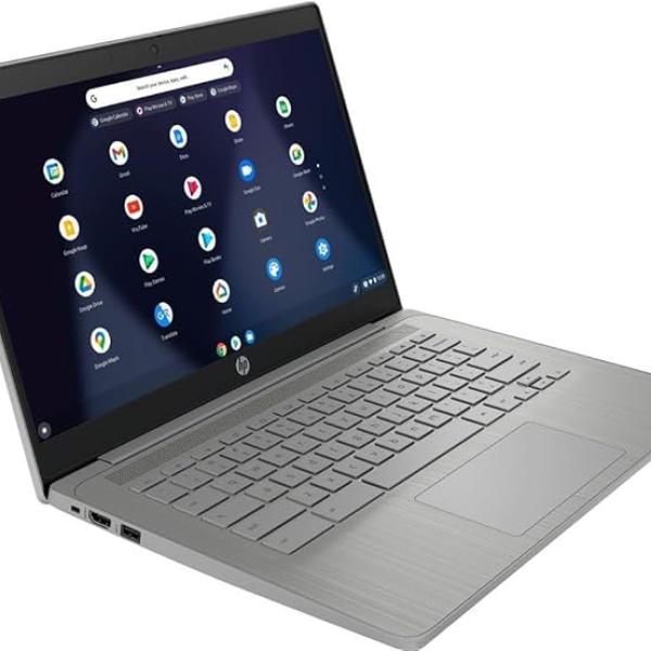 HP 2023 Newest Chromebook Laptop, 14 Inch Display, Intel Celeron N4120 Processor, 4GB RAM, 64GB eMMC, Intel UHD Graphics 600, WiFi, Bluetooth, Chrome OS, Modern Gray