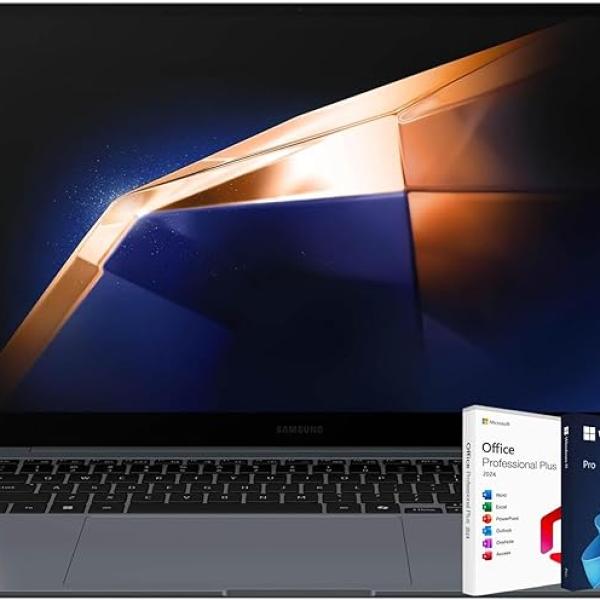 Samsung Galaxy (Upgraded) Book5 Pro Laptop, Intel Core Ultra 7 256V, 16 Inch 120Hz 3K AMOLED Touchscreen, 16GB RAM, 1TB SSD, Intel Arc, Win 11 Pro, Grey + Life Time Office 2024