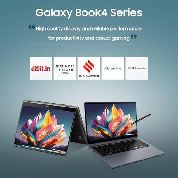 Samsung Galaxy Book4 (Gray, 16GB RAM, 512GB SSD) | 15.6" Full HD Screen | Intel Core i5 1335U Processor | Windows 11 Home | MS Office 2021 | Fingerprint Reader | Intel Iris XE Graphics | RJ45 LAN Port