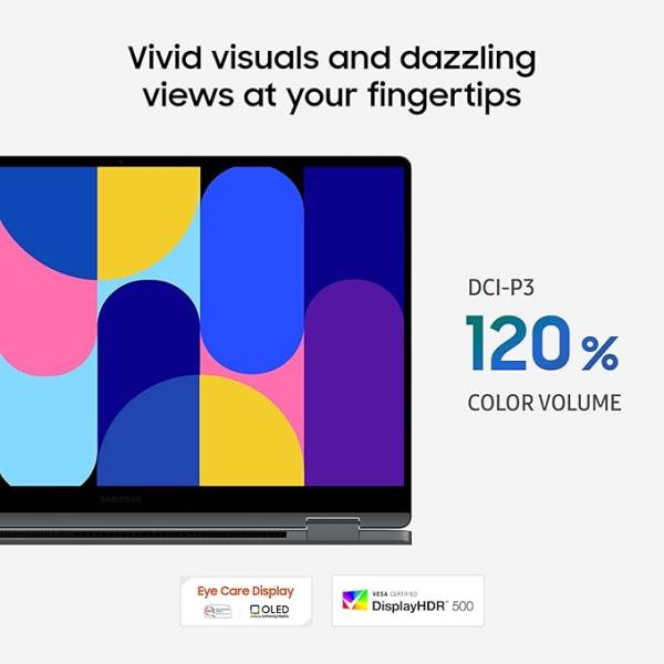 SAMSUNG 15.6" Galaxy Book5 360 Copilot+ PC, AI Business Laptop, Windows 11 Pro, Intel Core Ultra 7 Processor 256V, FHD AMOLED Touchscreen, 16GB/512GB, 2025 Model, NP754QHA-KA2US, Gray