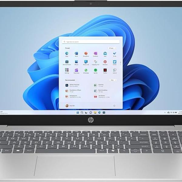 HP fd-0133wm 15.6" FHD IPS LED Display Laptop, Intel Core i3- N305 Processor, 8GB RAM, 256GB SSD, Webcam, HDMI, Wi-Fi, Windows 11 Home, Natural Silver, Finger Print Reader, English Keyboard