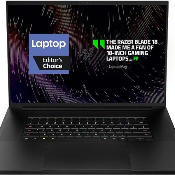 Razer Blade 18 Gaming Laptop: NVIDIA GeForce RTX 4090-13th Gen Intel 24-Core i9 HX CPU - 18" QHD+ 240Hz - 32GB RAM - 2TB SSD - CNC Aluminum - Compact GaN Charger - Windows 11 - Chroma RGB