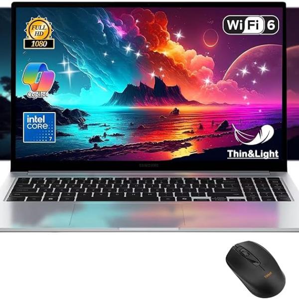 Samsung Galaxy Book4 Business Laptop, 15.6" FHD LED Display, Copilot AI PC, Intel Core 7 150U, Long-Lasting Battery, Backlit Keyboard, w/Mouse (16GB RAM | 1TB SSD)
