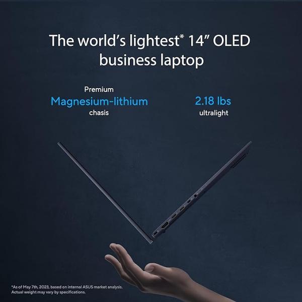 ASUS ExpertBook B9 OLED, Intel® vPro Essentials with Intel® Core™ 7 Processor, 16GB LPDDR5X RAM, 512GB NVMe™ PCIe® 4.0 SSD, Wi-Fi 6E, Windows 11 Pro, Star Black, B9403CVA-XVE74