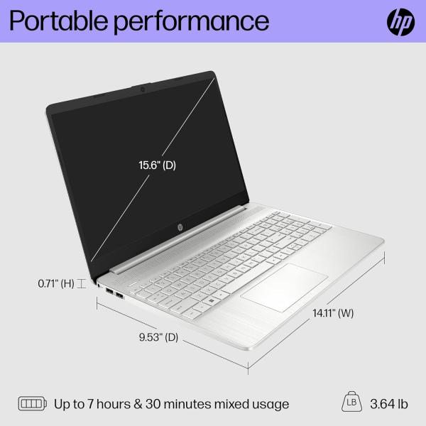 HP 15.6 inch Laptop, FHD Display, 12th Gen Intel Core i5, 16 GB RAM, 512 GB SSD, Intel Iris Xe Graphics, Windows 11 Home, 15-dy5399nr - 2023