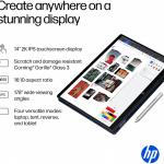 HP OmniBook X Flip 14-FM0013DX 2-in-1 Laptop, Laptop Touchscreen 14" WUXGA IPS, Intel 8-core Ultra 5 226V, Intel Arc 130V GPU, Thunderbolt 4, Windows 11 Home (16GB RAM + 1TB SSD)