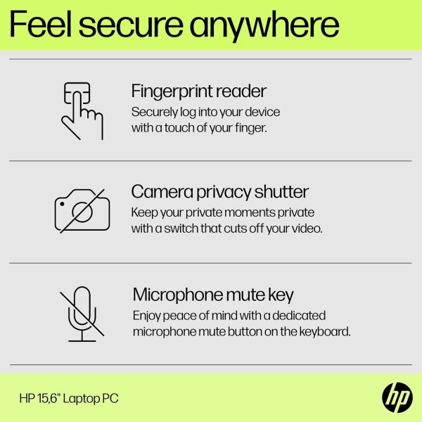 HP Laptop 15-fd1020ne, 15.6" FHD Display, Intel® Core™ Ultra 5-125H, 16GB DDR5 RAM, 512GB SSD, Intel® AI Boost (11 NPU TOPS), Eng/Arb Kb, Windows 11 Home, Natural silver [B91BTEA]