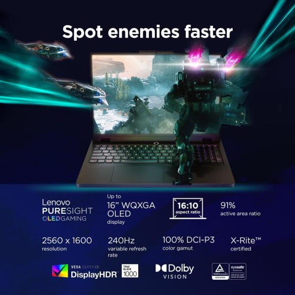 Lenovo Legion Pro 5 16IAX10 | Intel Core Ultra 7 255HX, NVIDIA RTX 5060 8GB, 32GB RAM, 1TB SSD, 16"2560x1600 165Hz OLED Display, Win11 Eclipse Black [83F30020AX]