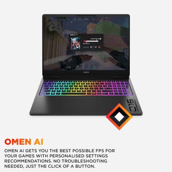 HP OMEN MAX Gaming Laptop 16-AH00216nw | 16" WQXGA Display | Intel Core Ultra 9-275HX | 64GB DDR5 RAM | 1TB SSD | 24GB NVIDIA GeForce RTX 5090 | Windows 11 | Shadow black | UAE Version